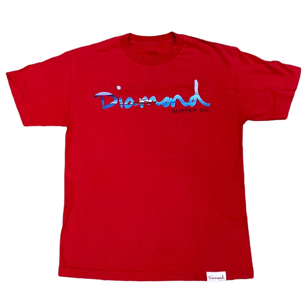 Diamond Supply Co. Mens Short Sleeve Tee Shirt, Red